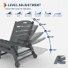 Lounge Chair for Outside, Outdoor HDPE Chaise Loungers with Cup Holder, Resin Pool Lounge Chair with Rolling Wheels - 4 of 4