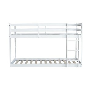 YOOCOZZ Twin over Twin Solid Wooden Floor Bunk Bed with Ladder - 1 of 4