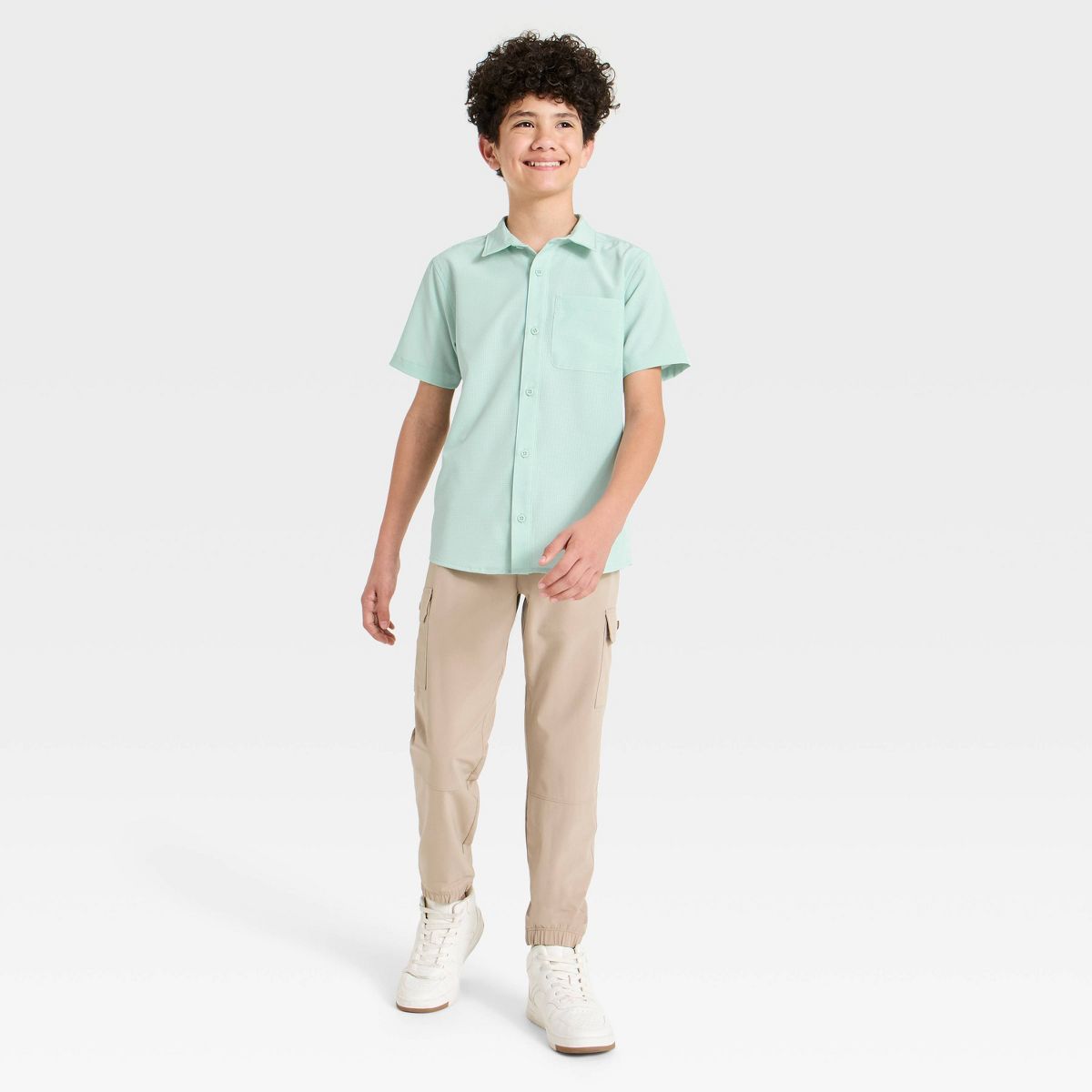 Boys' Textured Woven Shirt - All In Motion™ - thumbnail 9