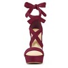 Allegra K Women's Open Toe Soft Insole Lace Up Platform Block Heel Sandals - 2 of 4
