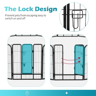 Black Heavy Duty Metal 40" Height 32 Panels Dog Playpen