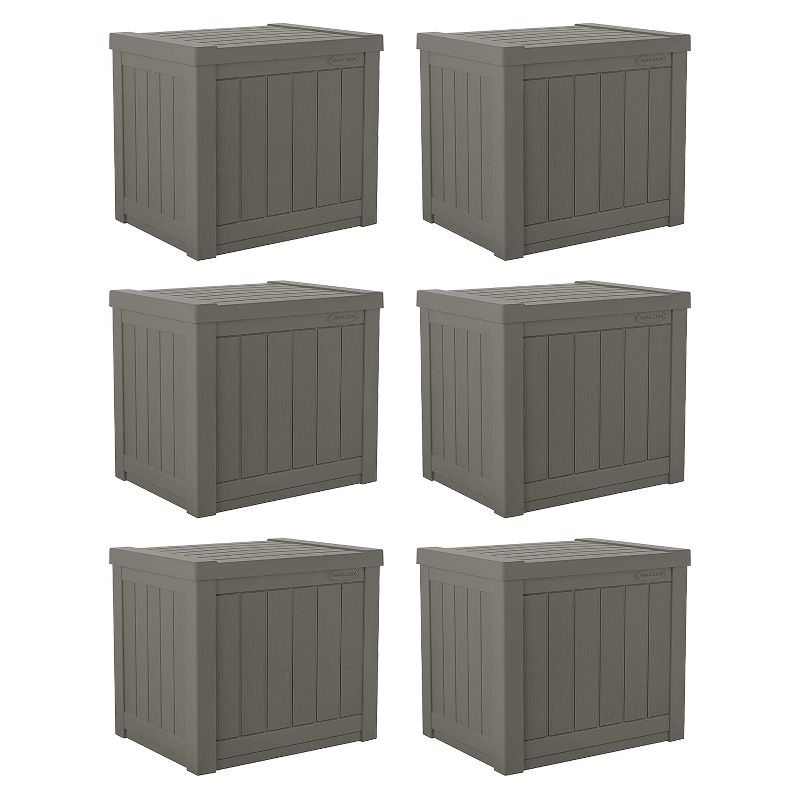 Suncast SS500ST 22 Gallon Small Resin Outdoor Patio Storage Deck Box (6 Pack), 1 of 6