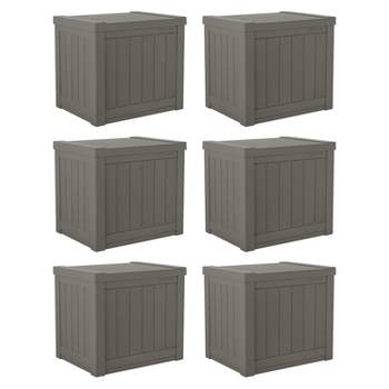 Suncast SS500ST 22 Gallon Small Resin Outdoor Patio Storage Deck Box (6 Pack)