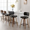 Bekrvio 26"/29” Swivel Bar Stools Set of 4, Upholstered Faux Leather Barstools with Back, Bar Chairs Island Stools for Kitchen Counter - 3 of 4