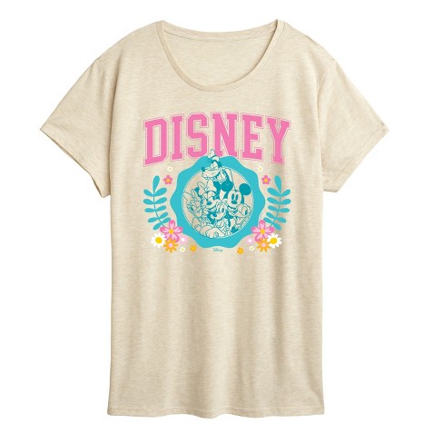 Women's - Disney - Minine Mickey Donald Goofy Daisy Pluto Flowers Short Sleeve Graphic T-Shirt - image 1 of 3