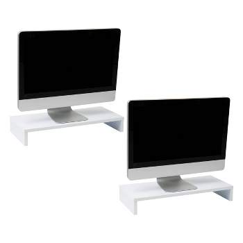 Mind Reader Woodland Collection Monitor Stand Set of 2 White