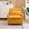 33" Corduroy Small Single Sofa with Plush Cushion and Throw Pillow, Comfortable Lazy Chair for Apartment, Bedroom, or Balcony - 2 of 4