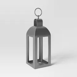 22" Aluminum Outdoor Lantern Candle Holder Dark Silver - Smith & Hawken™