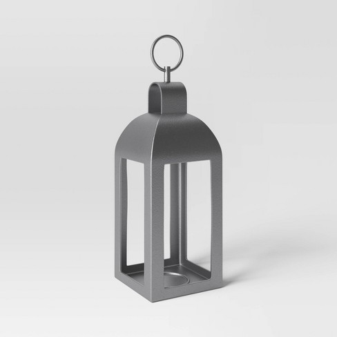 Aluminum Outdoor Lantern Candle Holder Dark Silver - Smith & Hawken™ - image 1 of 4
