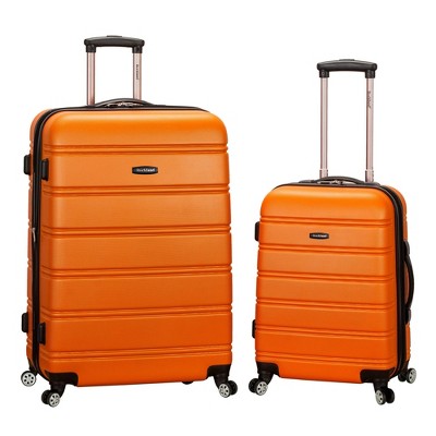 Rockland Melbourne Hardside Expandable Luggage with Spinner Wheels Orange 2 Piece (20/28)