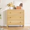 Curved Drawer Dresser for Bedroom, Modern Chest of Drawers with Metal Ring Handles, Wooden Storage Cabinet for Closet, Living Room - 3 of 4