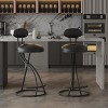 ChicFurnit Dining Chairs 2 PCS Round Bar Stools Bar Chairs Armless Velvet Barstools for Counter, Kitchen Island, Black, 17.12"*14.96"*36.61" - 2 of 4