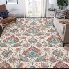 Washable Vintage Paisley Print Rug, Soft Low-Pile Non-Slip Indoor Area Rug, Non-Shedding Retro Distressed Accent Carpet for Living Room, Bedroom - 3 of 4