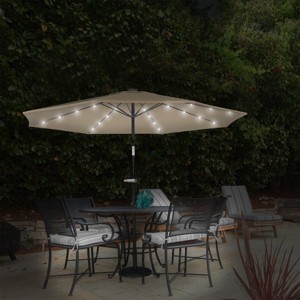 Patio Umbrella with Lights - 10 ft Outdoor Sun Shade Canopy with 32 Solar LEDs - UV 30+ Protection by Nature Spring - 1 of 4