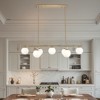 PAKOKULA 7-Light Modern Brush Brass Linear Dimmable Chandelier with White Frosted Glass Shade - 3 of 4