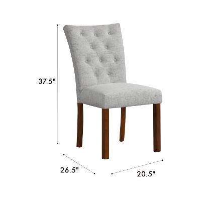 Neutral Textured Upholstered Parsons Side Chair with Wood Legs