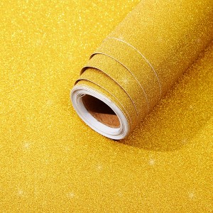 Bright Creations Self Adhesive Gold Glitter Contact Paper Roll 17.7 In x 16.5 FT, Peel and Stick Art Decal for Scrapbooking, Craft, Home Decor - 1 of 4