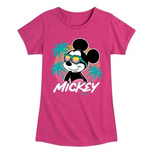 Girls' - Disney - Mickey Sunset Shades Fitted Short Sleeve Graphic T-Shirt - 1 of 4