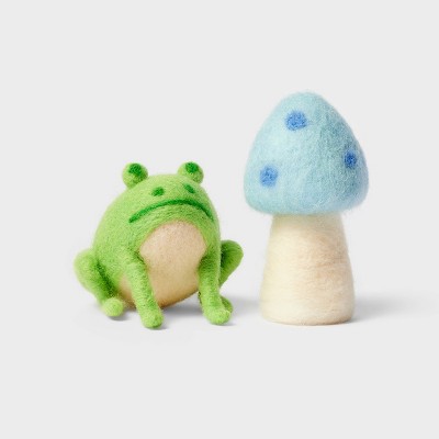2pk Easter Mini Felt Characters Frog & Mushroom - Spritz™