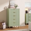 Fluted 5-Drawer Tall Dresser, Modern Wooden Storage Chest with Deep Drawers & Wide Top, Bedroom Organizer for Living Room, Hallway, Kids' Room - 3 of 4