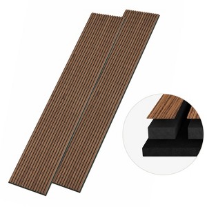 SMARTSTANDARD 105.9 in. x 20.47 in. x 0.9 in. Slat Wood Acoustic Sound Absorbing 3D Decorative Wall Paneling, 2-Pack - 1 of 4