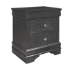 Vynxaria Contemporary Crocodile Metallic Grey Nightstand - Crystal Embellished Hardware, Textured Drawers (13"Wx10.5"Dx4"H), Tapered Legs - 2 of 4