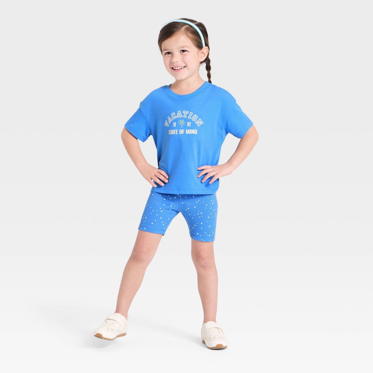 Toddler Girls' Vacation Oversized Graphic T-Shirt - Cat & Jack™ Blue - thumbnail 4