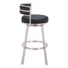 Zuo Modern – Gimsby Swivel Barstool Black, 38.2" H, Faux Leather and Brushed Stainless Steel, Modern Glam Deco Style - 4 of 4