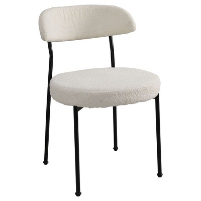 NicBex Dining Chairs Set of 2 Upholstered Chair Boucle Modern Chair with Curved Backrest and Metal Legs for Kitchen, Bedroom