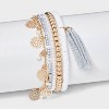 Decorative Hammered Discs and Tassel Bracelet Set 5pc - A New Day - 2 of 4