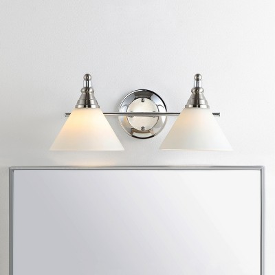 Radnor Chrome Dual-Light Wall Sconce with Glass Shades