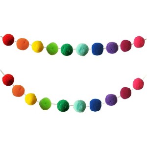 Carson Dellosa Education Rainbow Pom-Pom Garland, 12 Feet, Pack of 2 (Pack of 3) - 1 of 1