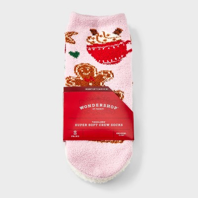 Toddler 2pk Christmas Gingerbread Cookie Cozy Gift Card Holder Socks ...