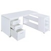 NicBex Modern Solid Wood Computer Desk with Drawers & Shelves,Teens Student Writing Desk,Home Office Desk for Study,Studio - 2 of 4