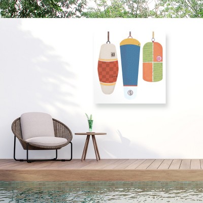 "Coastal Collage icons 4" Outdoor Canvas