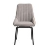 Armen Living,Swivel Upholstered Dining Chair in Gray Fabric with Black Metal Legs - Set of 2 - 4 of 4