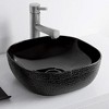 ALFI  Isabella Plus Collection Square Above Mount Basin with an Embossed Exterior, Smooth Interior, and Center Drain - 4 of 4