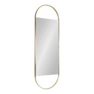 Kate & Laurel All Things Decor 16" x 48" Nobles Framed Capsule Decorative Wall Mirror Gold : Modern Oval Mirror - 1 of 4