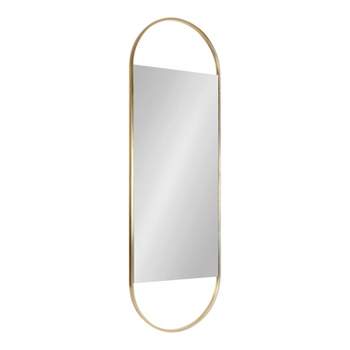 16" x 48" Nobles Framed Capsule Decorative Wall Mirror Gold - Kate & Laurel All Things Decor
