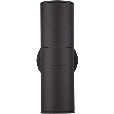 Ellis Black Aluminum Cylinder Outdoor Wall Light, 13"