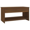 vidaXL Modern Coffee Table - Engineered Wood - Brown Oak - Rectangular - 40.2"x19.7"x20.7" - 4 of 4
