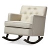 Bethany Modern and Contemporary Light Fabric Upholstered Button - Tufted Rocking Chair - Gray - Baxton Studio - 2 of 4