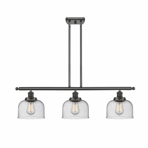 Bell - 3 Light Stem Hung Island In Industrial Style-11 Inches Tall and 36 Inches Wide - 1 of 1