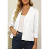 Women's 3/4 Sleeve Open Front Cropped Cardigan Sweater Elegant Shrugs for Women - 2 of 4