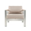 Patio Accent Chair With Cushions, Outdoor Garden Armchair, Outdoor Aluminum Furniture for Backyard or Balcony-Maison Boucle - 3 of 4