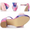 Perphy Women's Tie Dye Platform Fur Chunky Heels Sandals - 4 of 4