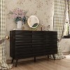 FUFU&GAGA Black Modern Buffet Cabinet Side Table Lacquer Carved Door - 4 of 4