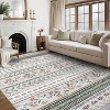 Coucheta Area Rug Low Pile Non-Slip, Modern Floral Boho Accent Carpet Fade-Resistant for Living Room Bedroom Nursery,Multi-Color & Size - 2 of 4