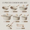 CAROTE Pots and Pans Set Non Stick, Kitchen Cookware Sets, Stackable Induction Cookware, 13pcs Pot and Pan set, Taupe - 2 of 4