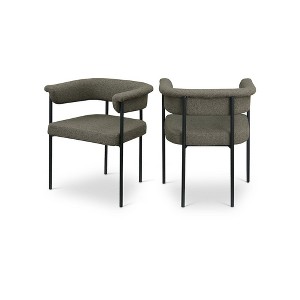 Meridian Furniture,Malin Boucle Fabric Dining Chair, Set of 2 - 1 of 4